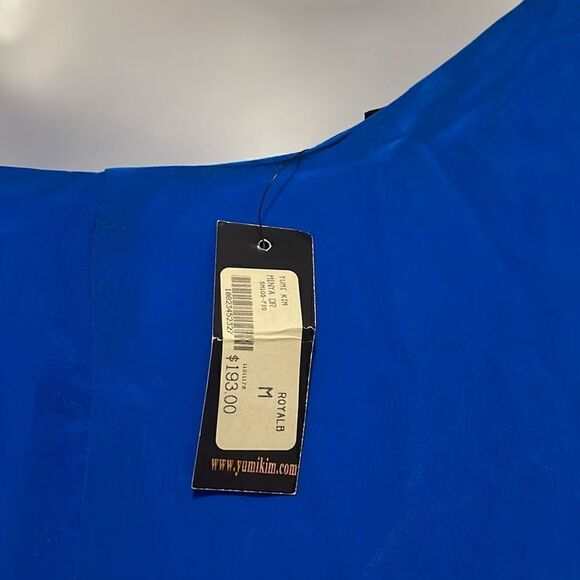 Yumi Kim Minya Royal Blue Silk One Shoulder Mini Dress Size Medium NWT - Picture 9 of 12